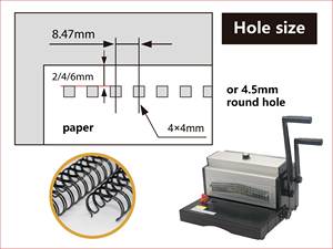 Máquina de encuadernación de libros, alambre de perforación eléctrico de CY-MT8703, máquina de encuadernación de libros en espiral con pin, 3:1 - Product Image 6