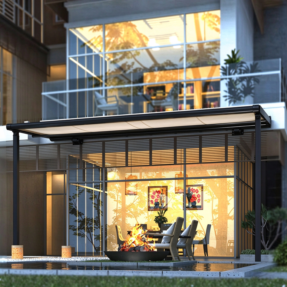 Retractable Roof Awning Roof Shade With Full Sizes 4M 5M and Widely ...