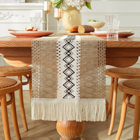 Chemin de Table tissé en coton et lin de Style bohème pour la maison Restaurant vente en gros chemins de Table de mariage de Noël
