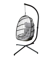 Fauteuil suspendu en rotin tressé en aluminium pour balcon extérieur inclinable