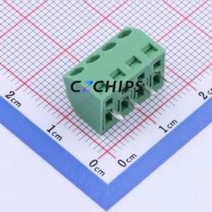 DB127S-3.81-4P-GN-S Screw Terminal Block P=3.81mm Connector ( Construction: 1x4P )( Pitch: 3.81mm )( Color: Green ) - Product Image 2