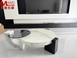 Đá cẩm thạch tự nhiên Đá Bàn cà phê thời trang cao cấp đồ nội thất tùy chỉnh gia đình Bàn trà - Product Image 5