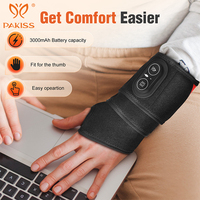 PAKISS S18 Ceinture chauffante portable sans fil rechargeable avec 36 lumières LED, massage des mains par vibration et télécommande sans fil