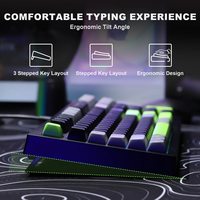 Clavier à membrane filaire RGB YUNZII D98, 98 touches, silencieux, pour bureau et jeux, avec pavé numérique, étanche, anti-ghosting