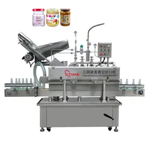 High quality full automatic sauce jam food glass jar bottle steam vacuum sealing capping packing machine