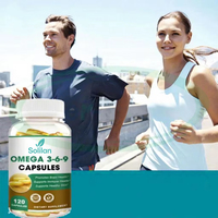 Capsules molles d'oméga-3 6 9 végétaliennes Solilan OEM, compléments halal, 1000 mg d'huile de poisson, capsules molles d'oméga 3 6 9