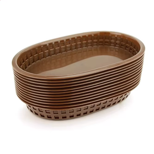 Food Service French <b>Fries</b> <b>Basket</b> Oval Plastic Fast Food <b>Baskets</b> - Product Image 4