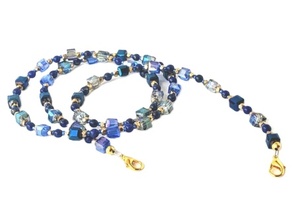 Custom Lanyard Phone <b>Chain</b> ID Card Gorgeous Handmade Blue Eyeglass <b>Chain</b> Handcrafted Fashionable lanyard Badges or <b>Keys</b> <b>chain</b> - Product Image 2