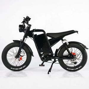 Vélo Électrique Urbain Style Rétro Black Knight avec Pneu Neige 20*4, Batterie Lithium 48V 15Ah et Moteur Brushless à Moyeu Arrière - Product Image 2