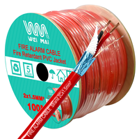 Câble d'alarme incendie WEIMAI 2C ignifuge en cuivre nu TCP/IP avec stroboscope, compatible application TUYA, détecteur de mouvement et alarme sonore