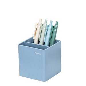 Deli Pen Holder NS011 Blue Square Plastic Desktop Storage Box for <b>Office</b> Student Use - Product Image 5
