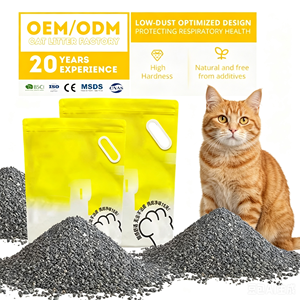 Litière pour chat en bentonite à charbon actif OEM, naturelle, à grains concassés, faible teneur en poussière, agglomération rapide avec contrôle supérieur des odeurs - Product Image 1