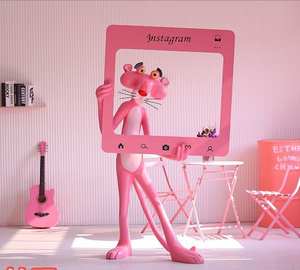 Fábrica al aire libre <span class=keywords><strong>dibujos</strong></span> <span class=keywords><strong>animados</strong></span> <span class=keywords><strong>Pantera</strong></span> <span class=keywords><strong>Rosa</strong></span> tienda <span class=keywords><strong>de</strong></span> postres resina arte popular belleza Chen aterrizaje foto decoración escultura adornos - Product Image 6