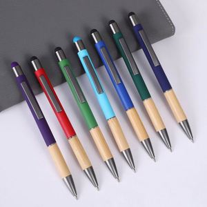 Nuevo Bolígrafo Táctil de Bambú y Metal con Logotipo Personalizado, Regalo Promocional Empresarial, Bolígrafo con Punta de Metal y Táctil de Bambú - Product Image 3