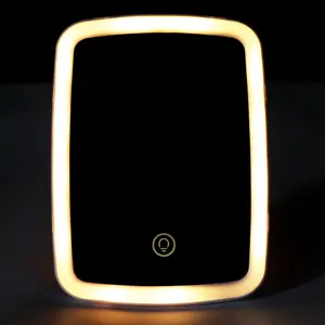 round vanity illuminated magnifying rechargeable led makeup mirror