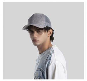 Casquette de baseball en daim à 5 panneaux personnalisée, noire, de haute qualité, avec logo personnalisé, pour hommes - Product Image 6