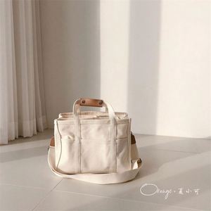 Thick Cotton <b>Canvas</b> Bag Popular Style Single Shoulder Shopping <b>Tote</b> Bag With Pocket - Product Image 2