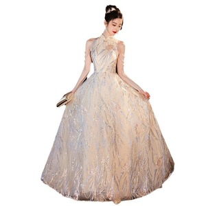 S1740R 2025 New Wedding Toast Dress Bride Temperament Long Design Princess High Quality Fashion Waist Evening Dress - Product Image 1