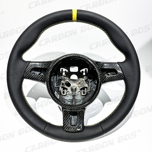 Volante de cuero para <span class=keywords><strong>Porsche</strong></span> Panamera 970 971 Cayenne Macan 996 997 718 991 911 Volante de cuero personalizable - Product Image 1