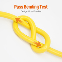 Câble d'extension extérieur robuste certifié ETL SJTW 15 ampères 12AWG avec prise Nema US IP65 de 7,6 m (25 pieds) avec voyant LED jaune pour la maison