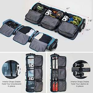 Muestra gratis precio barato viaje impermeable completo acolchado Snowboard bolsa ajustable grande bolsa de esquí logotipo personalizado, gran capacidad - Product Image 6