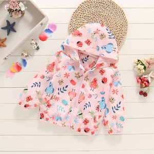 Giacca a vento corta da bambina con cappuccio e zip, stile western, sottile, primaverile/autunnale, con motivo a cartoni animati, morbida e rivestita - Product Image 3