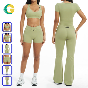 Conjuntos Deportivos para Mujer, 6 Piezas, Chaqueta de Manga Larga, Top de Spandex, <span class=keywords><strong>Leggings</strong></span>, Ropa de Gimnasio de Alta Calidad, Resistente a Sentadillas, Logotipo Personalizado - Product Image 2