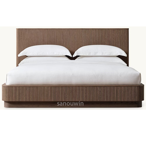 Sanouwin Chất Lượng Cao Đồ Nội Thất Phòng Ngủ Phong Cách Mộc Mạc Rắn Gỗ Sồi Khung Bền Nhà Sống Giường Gỗ Cho Phòng Ngủ Ngủ - Product Image 3