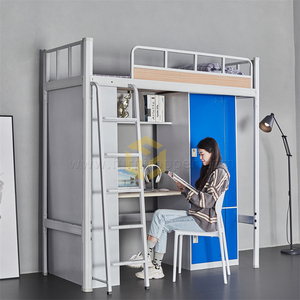 Trường ký túc xá làm việc căn hộ giường tầng với nghiên cứu PC bàn và kim loại tủ quần áo lưu trữ Tủ Sách - Product Image 3