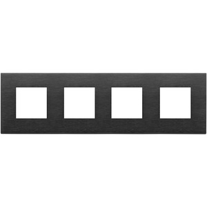 แผ่นสวิตช์ติดผนังสีดำขัดเงา 8M ขนาด 31 มม. 4 ช่อง - Product Image 1