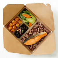 Boîtes alimentaires jetables en papier kraft, fournitures de traiteur à emporter personnalisées