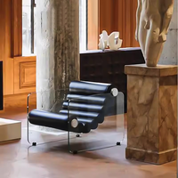 Mobilier moderne de salon chaise de canapé transparente en acrylique fauteuil de loisirs simple fauteuil d'hôtel fauteuil inclinable en cuir