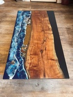 Meubles de maison de luxe de la meilleure qualité, table de salle à manger en bois de noyer massif, table de café, table en résine époxy rivière