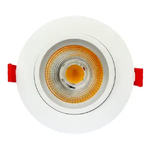 7W 3 Inch Adjustable Dimmable COB LED Gimbal Recessed Downlight With 120v 600lm CRI90+