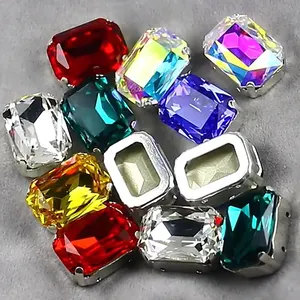 Rhinestone with claw octagon crystals k9 fancy Stone wholesale loose crystal beads for jewelry pendant Garment diy accessories