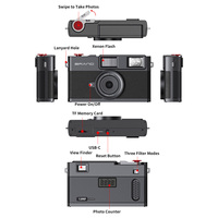 Appareil photo numérique rétro portable 13MP sans écran, compatible avec la personnalisation ODM/OEM, cadeau idéal pour Noël et les fêtes pour enfants et jeunes.