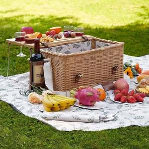 Bolsa de <span class=keywords><strong>Picnic</strong></span> perfecta, cestas para <span class=keywords><strong>2</strong></span> <span class=keywords><strong>personas</strong></span>, cesta y bandeja, mango de tapa tejida de bambú plegable de Coco, juguete vacío grande para niñas, grado de diamante - Product Image 5