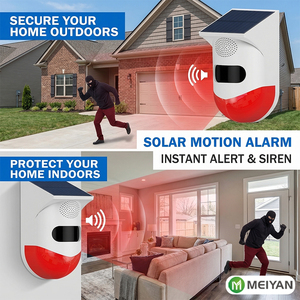 Alarme solaire extérieure en gros avec détecteur de mouvement PIR, télécommande, sirène étanche et lumière stroboscopique pour la sécurité des exploitations agricoles - Product Image 4