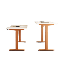 Bureau d'ordinateur électrique intelligent et moderne à hauteur réglable, table mobile pour la maison et l'étude, style panneau en bois de bouleau et fer, bureaux de style bureau
