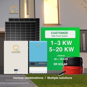 Système d'alimentation hors réseau 5KW/10KW/20KW MPPT à onduleur sinusoïdal pur avec batterie lithium-ion en silicium monocristallin pour cabane isolée - Product Image 1