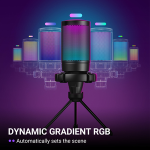 <span class=keywords><strong>Fifine</strong></span> A6V RGB ไมโครโฟนสำหรับเล่นเกมไมโครโฟนคอนเดนเซอร์ USB ปรับได้อย่างรวดเร็วและปิดเสียงด้วยการสัมผัสเพียงครั้งเดียวสำหรับการสตรีมมิ่งพีซีการบันทึกพ็อดคาสท์ - Product Image 2