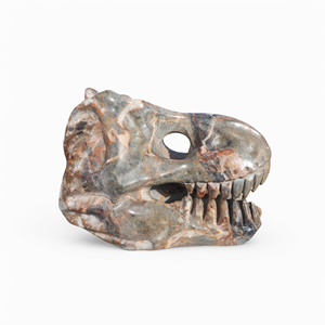 Escultura de Cráneo de Dinosaurio en Calcita con Matriz: Una Fusión de Historia Antigua y Elegancia Natural, Fuerza Atemporal - Product Image 2