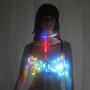 Nouveau Style LED <span class=keywords><strong>Soutien</strong></span>-<span class=keywords><strong>Gorge</strong></span> Costume Adultes Sexy Filles Scène Salle De Bal Soirée Comprend Clignotant Bande De Cheveux LED Couronne <span class=keywords><strong>Bandeau</strong></span> Un Convient - Product Image 3