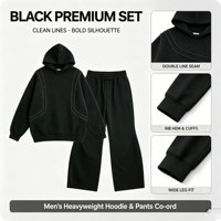 Ensemble de survêtement unisexe en molleton 100 % coton respirant, coupe oversize, avec logo personnalisé, style streetwear ample pour l'automne