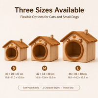 Maison pour chat semi-fermée OEM, chaude pour l'hiver, pliable, détachable, lavable, respirante, confortable, en peluche douce, pour l'intérieur