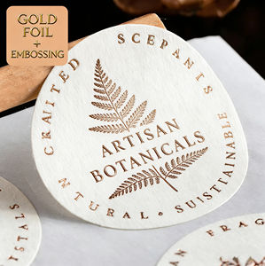 Impression d'étiquettes rondes personnalisées en feuille d'or imperméable, autocollants personnalisés pour produits commerciaux, logo d'entreprise pour l'étiquetage des emballages - Product Image 1