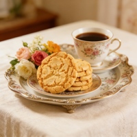 Pâtisserie croustillante portable pour le bureau et les voyages, à base de matières premières naturelles, longue durée de conservation, shortbread au beurre et pêche