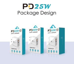 25W PD QC3.0 Dual USB-C Adapter Superschnelles 25W USB Typ-C Ladegerät für Mobiltelefone Reisestecker Wandmontiertes Smart-Kamera-Ladegerät - Product Image 6