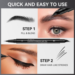 Lápiz de <span class=keywords><strong>Cejas</strong></span> 2 en 1 con Punta Doble para <span class=keywords><strong>Microblading</strong></span>, Resistente al Agua y <span class=keywords><strong>a</strong></span> las Manchas, con Doble Cepillo para Trazos Naturales - Product Image 4