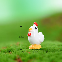 Encantador Adorno de Resina con Diseño de Gallo y Gallina 3D Artificial para Casa de Muñecas DIY